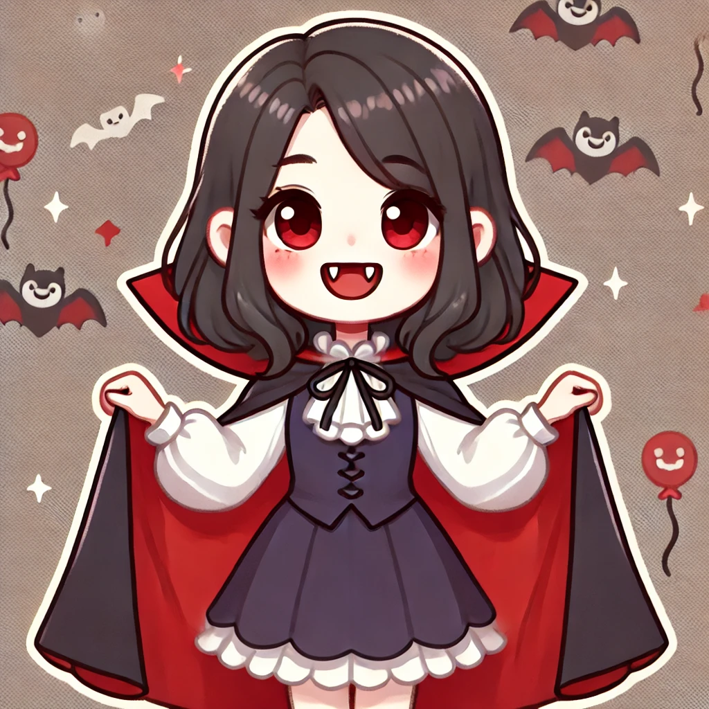 Kleines lustiges Vampir-Mädchen